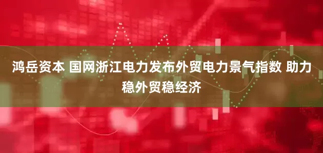 鸿岳资本 国网浙江电力发布外贸电力景气指数 助力稳外贸稳经济