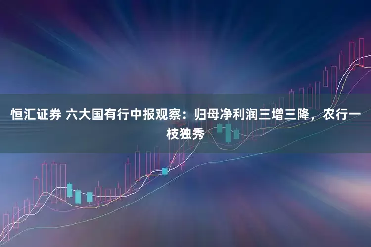 恒汇证券 六大国有行中报观察：归母净利润三增三降，农行一枝独秀